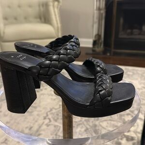 Black Braided 2 strap heels - 8